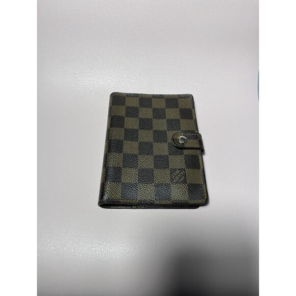 NICE! US SELLER Vintage Louis Vuitton Damier Ebene Agenda PM Planner With Ruler - Picture 1 of 8